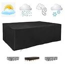 Multi Size Outdoor Furniture Cover Sofa Chair Table Cover Rain Snow Dust Covers Waterproof Cover Black 223Lx210Wx86Hcm