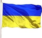 GowizDream Ukraine Flag 3x5 ft - Double Stitched - Vivid Colors for Indoor Outdoor - Ukrainian National Flags - Brass Grommets