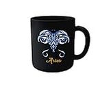 Morons [Glossy 'Aries' Black Coffee Mug | Limited Edition Zodiac Black Color Mug | 330ml, Pack of 1