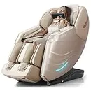 RELX Massage Chair Full Body, Zero Gravity SL-Track Shiatsu Massage Chair, 12 Modes, Airbag Massage, with Yoga Stretch, Foot Massage, AI Control（Cream）