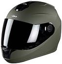 Steelbird Hunk Full Face Helmet with MJ Brand 5 mukhi Rudraksh (Military Green, M)