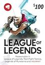 League of Legends $100 Gift Card - (Also redeemable in VALORANT, Teamfight Tactics and Legends of Runeterra) - PC [Online Game Code]
