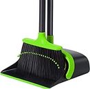 Broom and Dustpan Set,Broom and Dustpan Set for Home,52’’ Long Handle Broom with Dustpan Combo Set,Standing Broom and Dust Pan Set Heavy Duty,Dust Pan and Broom Combo for Kitchen Office Lobby Floor