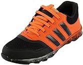 Feddo Men's Orange and Black Synthetic Outdoor Multisport Training Shoes - 10 UK