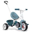 Smoby - Be Move Tricycle (Blue) - Children's tricycle with push bar, seat with safety belt, metal frame, pedal freewheel, grows with your child, Suitable for kids aged 15 months and over