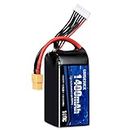 URGENEX 6S Lipo Akku 1400mAh 22.2V 100C with XT60 Plug RC Battery Fit for RC FPV Racing Drone Quadcopter Helicopter Airplane Racing Models 1PCS