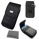 for iPhone 4S 4 Otterbox Defender Protective Cover Black Canvas Nylon Pouch Velcro Case Heavy Duty Metal Steel Belt Clip Holster + D Ring Hook + AIS Cell Phone Cleaning Cloth (by All_Instore)