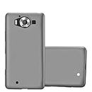 Cadorabo Case Works with Nokia Lumia 950 in Metallic Grey - Shockproof and Scratch Resistant TPU Silicone Cover - Ultra Slim Protective Gel Shell Bumper Back Skin