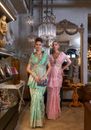 Sari de seda para novia Banarasi con patrones de brocado sarí de seda contemporáneo boda
