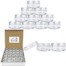 (Clear Lid (50 Jars)) - 50 New Empty 5 Grammes Acrylic Clear Round Jars - BPA Free Containers for Cosmetic, Lotion, Cream, Makeup, Bead, Eye shadow, Rhinestone, Samples, Pot, 5g/5ml (Clear Lid (50 Jars)