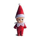 WULEEUPER Tiny Christmas Elf Doll Decoration | Newborn Gift | Baby Grow Elf Dolls with Feet and Shoes (Red)