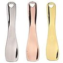 Teensery 3 Pcs Metal Cosmetic Spoon Spatulas Makeup Skin Care Facial Cream Mask Scoop Tool for Home Salon (Gold, Silver, Rose Gold)
