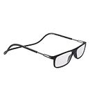 Intellilens Magnetic Reading Glasses For Men & Women For Near Vision | UV Protected | Foldable | Anti Reflection | Lightweight & Portable | Power (+1.00) | Black