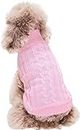 FAMI Small Dog Sweaters Knitted Pet Cat Sweater Warm Dog Sweatshirt Dog Winter Clothes Kitten Puppy Sweater -(Pink,X-Small)