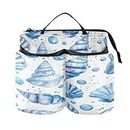 Zhirexin Blue Conch Shell Travel Luggage Cup Holder Universal Tuegher Drink Carrier Drinks Carrier Bag with 2 Tow Cups for Flight Attendants Business Travelers Travel Essentials