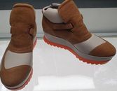 CAMPER Damen Mädchen Keilschuh Schuhe Stiefel Boots Sneaker 40 Braun Leder Klett