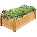 Yaheetech 46″ L × 23.5″ W × 16″ H Wooden Raised Garden Bed, Horticulture Wood Rectangular Garden Planter Outdoor, Raised Planter Box for Yard/Greenhouse/Vegetable/Flower/Herbs, Light Brown