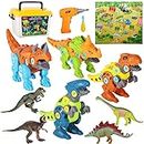 Vykor Take Apart Dinosaur Toys for Kids boys with Storage Box Electric Drill Map-STEM Educational DIY Construction Build Set，Gifts for Boys Girls Toys 3 4 5 6 7 Year Old and Up