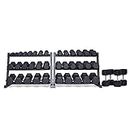 Rep 5-100 lb Rubber Hex Dumbbell Set with 2 Racks