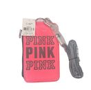 Victoria Secret vs Pink Lanyard Wallet ID Holder Badge Neon Pink Canvas RARE