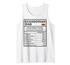 Mens Ecuadorian Dad Nutrition Facts Father's Day National Pride Tank Top