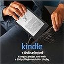Kindle (2022 release) – The lightest and most compact Kindle, now with a 6” 300 ppi high-resolution display, and 2x the storage - Black + 3 Months Free Kindle Unlimited (with auto-renewal)