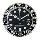 LEDBGM Horloge murale Rolex Submariner adaptée pour salle à manger, salon, studio, etc. (avec affichage du calendrier) (Noir)
