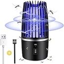 Mosquito Lamp, Electric Mosquito Killer Lamp, 4000mAh USB Rechargeable Bug Zapper indoor, Portable Fly Zappers with Night Light, 360° Attract Zap Flying Insect Killer for Camping Indoor Outdoor