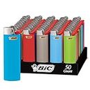 BIC Pocket Lighters, Classic Collection, Assorted Unique Lighter Colours, 50 Count Tray of Pocket Lighters