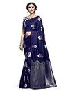 Shiv Textiles Women's Banarasi Silk Saree (ZM01 Navy Blue_Dark)