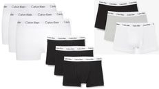 3Pcs CALVIN KLEIN BOXERS MENS BLACK/WHITE/GREY COTTON STRETCH TRUNK Boxers UK