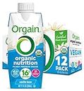 Orgain Organic Nutritional Vegan Protein Shake, Vanilla Bean - 16g Plant Based Protein, Meal Replacement, 21 Vitamins & Minerals, Fruits & Vegetables, Gluten Free, Non-GMO, 11 Fl Oz (Pack of 12)