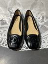 New Women Michael Kors Fulton Moc Leather Ballet Flat Shoes Black 9 Rubber Sole