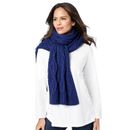 Women's Cable Knit Scarf by Accessories For All in Evening Blue