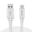 ElevOne Unbreakable 2A Fast Charging 1m Type C Cable for Smartphones, Tablets, Laptops & other Type C devices, 480Mbps Data Sync, (ECT-1, White)