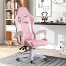 Gaming Chairs Faux Leather Ergonomic Lumbar Support Pillow Home Office Adjusting