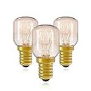 DGO Oven Bulb, E14 Edison Light Bulb, 15W Salt Lamp Bulb, T25 Small Screw Fridge Bulb, Multi-Application Household Appliance Bulbs, 3 Pack