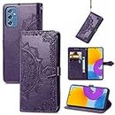 Mobile Phone Cases for Samsung Galaxy M52 5G Mandala Flower Embossed Horizontal Flip Leather Case with Holder & Card Slots & Wallet & Lanyard Phone Accessories