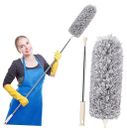 Dusters for Cleaning, Microfiber Duster with Extension Pole 30-100 Clear