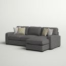 Gray Sectional - Hokku Designs Breydon 107.8" Wide Right Hand Facing Sofa & Chaise Polyester | 37.8 H x 107.8 W x 64.5 D in | Wayfair
