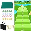 Dollox Golf Chipping Game Golf Training Mat with Golf Hitting Mat Indoor Golf Games Sports Outdoor Golf Practice Mats for Adults Family Play Toys Outdoor Play Equipment with 20 Stick Golf Balls