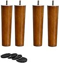 BOCNYC Set of 4 Wood Furniture Legs,Solid Wood Sofa Leg Replacement Feet with M8 Nut Color Bolt,for Wardrobe,Chair,Sofa,Dresser,Bed Legs,Coffee Table,Furniture Hardwa