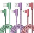 iPhone Charger,6FT Lightning Cable [Apple MFi Certified] 3 Pack iPhone Fast Charging Cable 90 Degree Nylon Braided Cord Compatible with iPhone 14/13/12/11 Pro Max/XS MAX/XR/XS/X/8/7