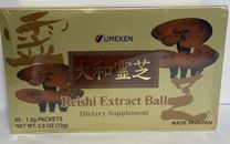 Umeken Reishi Extract Ball (60 Packets) Made In Japan Authentic New & Unopened