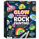 Kids Rock Painting Kit - Glow in The Dark - Arts & Crafts Easter Gifts for Boys and Girls Ages 4-12 - Craft Activities Kits - Creative Art Toys for 4, 5, 6, 7, 8, 9, 10, 11 & 12 Year Old Kids