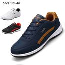 Mens Trainers Fashion Sneakers Sports Leather Casual Lace Up Walking Shoes Size