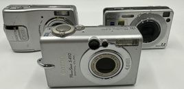 Lot Of 3 Digital Cameras Canon S410, Sony  DSC W120 & Pentax Optio M20