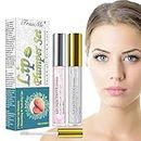 Natural Lip Plumper, Lip Enhancer, Lip Care Serum, Lip Plumping Balm for Fuller Softer, Lips Increased Elasticity, Reduce Fine Lines, Hydrating Plump Gloss, 2PCS