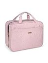 BALULHG Pink Toiletry Bag, Makeup Organizer, Travel Bag For Women Mens Toiletries, Waterproof with Hanging Hook, Large Capacity