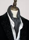 Men's 100 Silk Scarf Polka Dot Neckerchief Double Layer Cravat For Suit Shirt